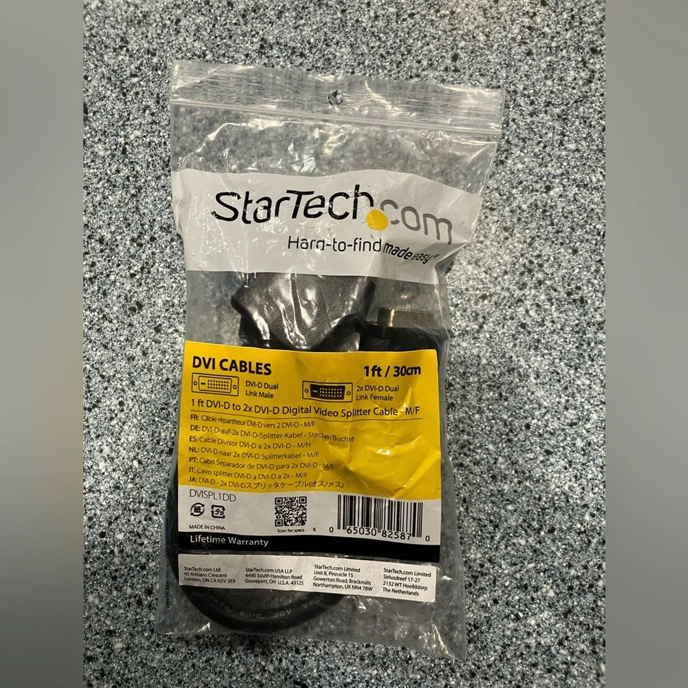 StarTech.com 1ft DVI Splitter Cable - M/F DVI-D to 2x DVI-D Dual Video Splitter